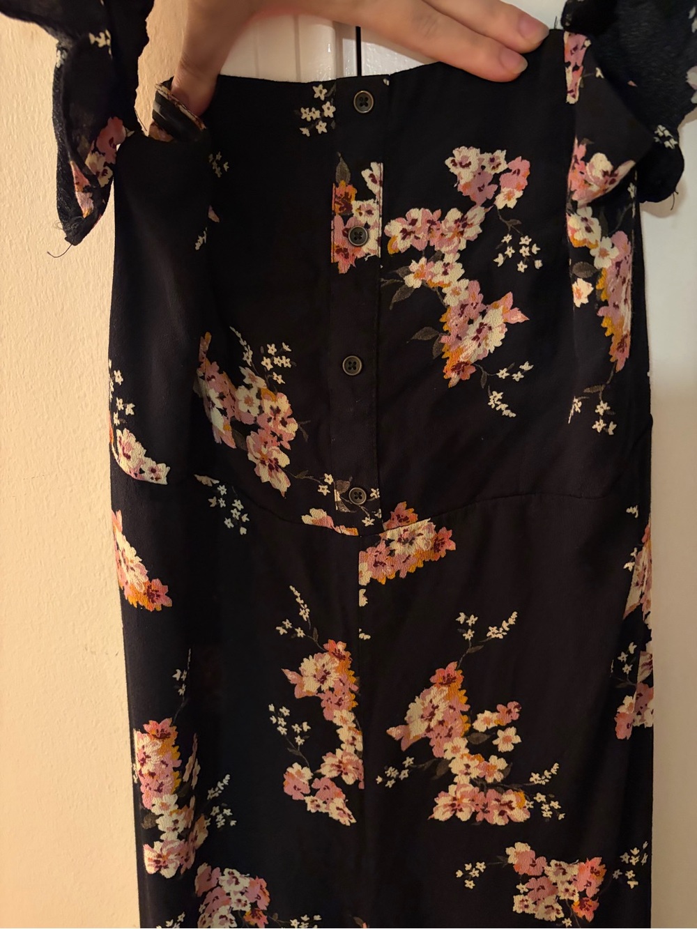 Black floral romper